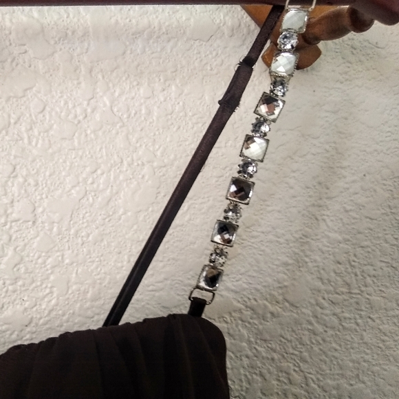 MOVING SALE Y2K Brown Short Formal Dress w/ Rhinestone Straps - Picture 3 of 5